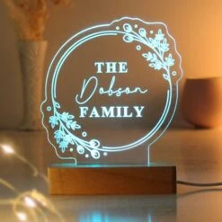 Personalised Floral Wooden Based LED Light -PERSONALISE STORE p0113a70 3