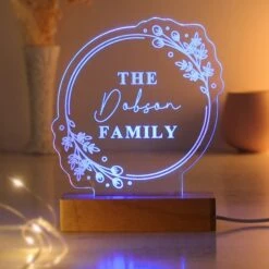 Personalised Floral Wooden Based LED Light -PERSONALISE STORE p0113a70 8