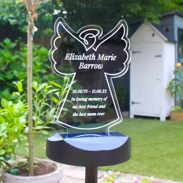 Personalised Angel Memorial Outdoor Solar Light 1 Personalised Angel Memorial Outdoor Solar Light