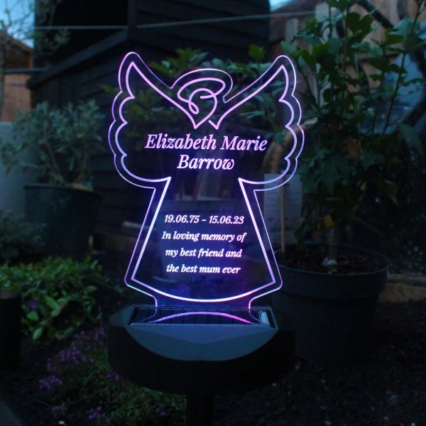 Personalised Angel Memorial Outdoor Solar Light 7 Personalised Angel Memorial Outdoor Solar Light - Image 7