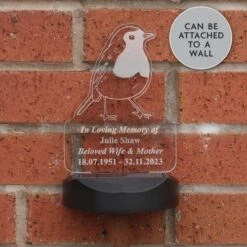 Personalised Robin Memorial Outdoor Solar Light -PERSONALISE STORE p0113a80 4