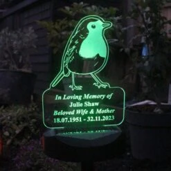 Personalised Robin Memorial Outdoor Solar Light -PERSONALISE STORE p0113a80 7