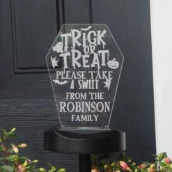 Personalised Trick Or Treat Halloween Solar Light