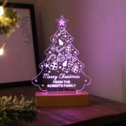 Personalised Christmas Tree Wooden Based LED Light -PERSONALISE STORE p0113a89 4