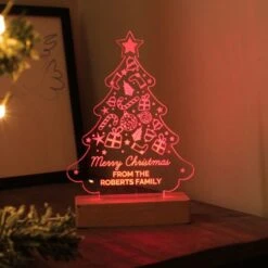 Personalised Christmas Tree Wooden Based LED Light -PERSONALISE STORE p0113a89 6