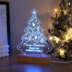 Personalised Christmas Tree Wooden Based LED Light -PERSONALISE STORE p0113a89 8