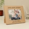 Personalised Live Love Laugh 5x7 Landscape Wooden Photo Frame