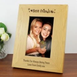 Personalised Oak Finish 6x4 Best Friends Photo Frame -PERSONALISE STORE p011422 2