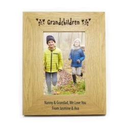Personalised Oak Finish 6x4 Grandchildren Photo Frame -PERSONALISE STORE p011423 2