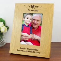 Personalised Oak Finish 6x4 I Heart My Photo Frame -PERSONALISE STORE p011426 4