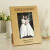 Personalised Oak Finish 6x4 Mrs & Mrs Photo Frame