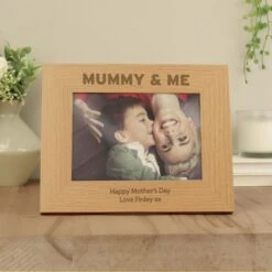 Personalised Mummy & Me 5x7 Landscape Wooden Photo Frame -PERSONALISE STORE p011448 2