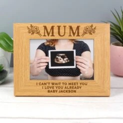 Personalised Floral Mum 6x4 Oak Finish Photo Frame -PERSONALISE STORE p011499 3