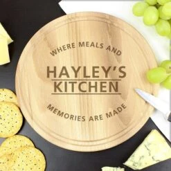 Personalised "Meals And Memories" Round Chopping Board