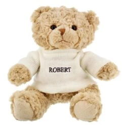Personalised Name Only Teddy Bear - Grey -PERSONALISE STORE p0210c32 4