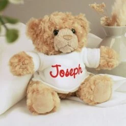 Personalised Name Only Teddy Bear - Red -PERSONALISE STORE p0210c99 2