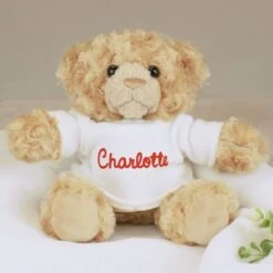 Personalised Name Only Teddy Bear - Red -PERSONALISE STORE p0210c99 3