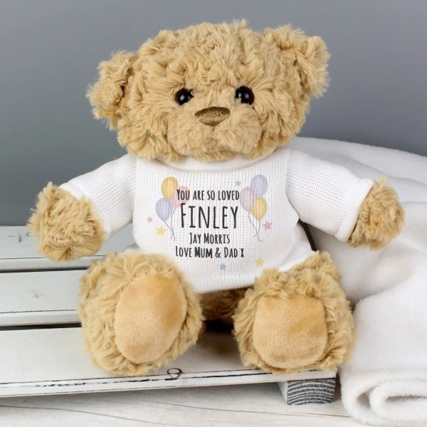 Personalised Teddy & Balloons Teddy Bear 4 Personalised Teddy & Balloons Teddy Bear - Image 4