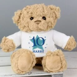 Personalised Blue Big Age Teddy Bear -PERSONALISE STORE p0210d28 2