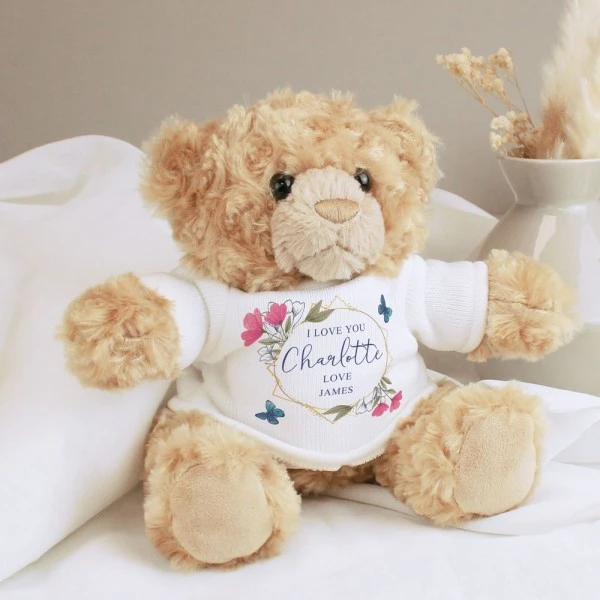 Personalised Geometric Floral Teddy Bear 3 Personalised Geometric Floral Teddy Bear - Image 3