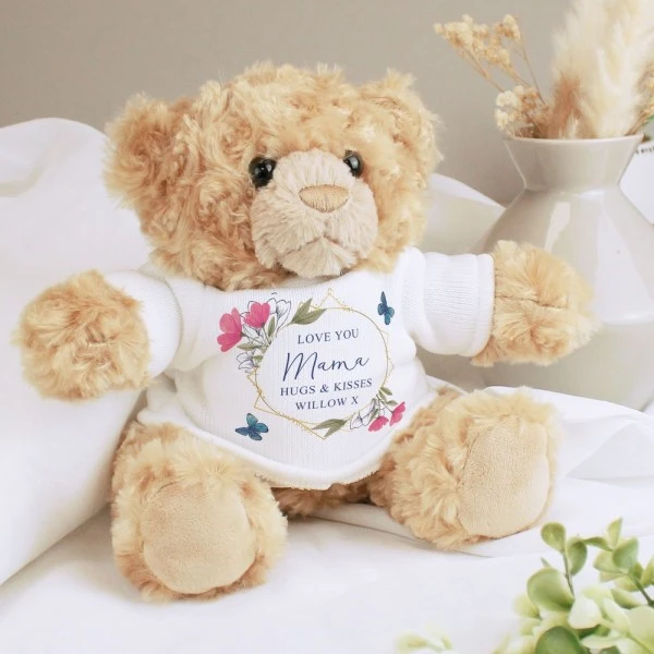 Personalised Geometric Floral Teddy Bear 4 Personalised Geometric Floral Teddy Bear - Image 4
