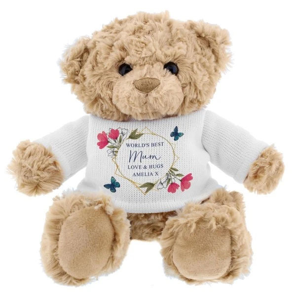 Personalised Geometric Floral Teddy Bear 5 Personalised Geometric Floral Teddy Bear - Image 5