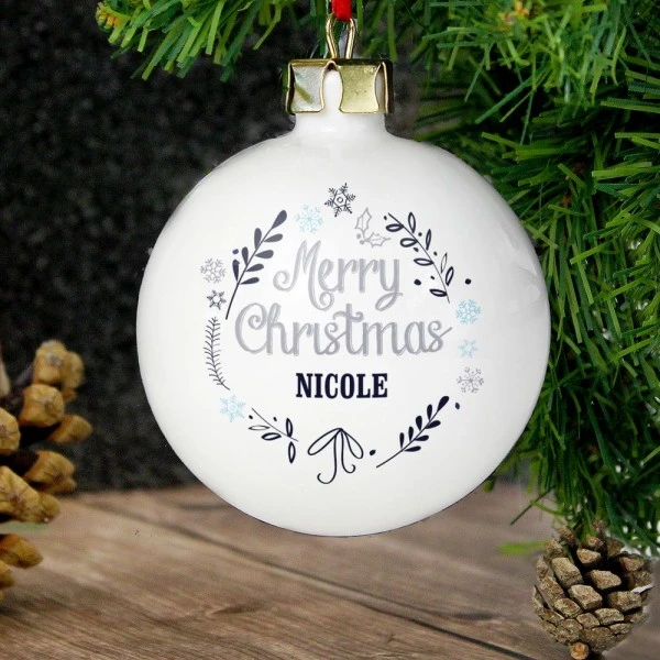 Personalised Christmas Frost Bauble 1 Personalised Christmas Frost Bauble