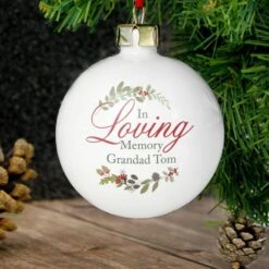 Personalised In Loving Memory Wreath Bauble -PERSONALISE STORE p0305g66 2