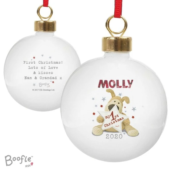Personalised Boofle My 1st Christmas Bauble 2 Personalised Boofle My 1st Christmas Bauble - Image 2