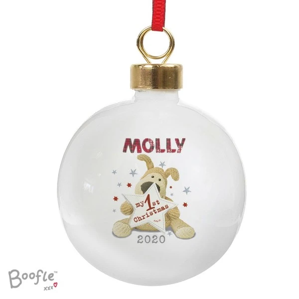 Personalised Boofle My 1st Christmas Bauble 5 Personalised Boofle My 1st Christmas Bauble - Image 5