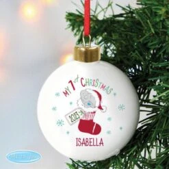 Personalised Tiny Tatty Teddy My 1st Christmas Stocking Bauble 8 Personalised Tiny Tatty Teddy My 1st Christmas Stocking Bauble -PERSONALISE STORE p0305g87 3