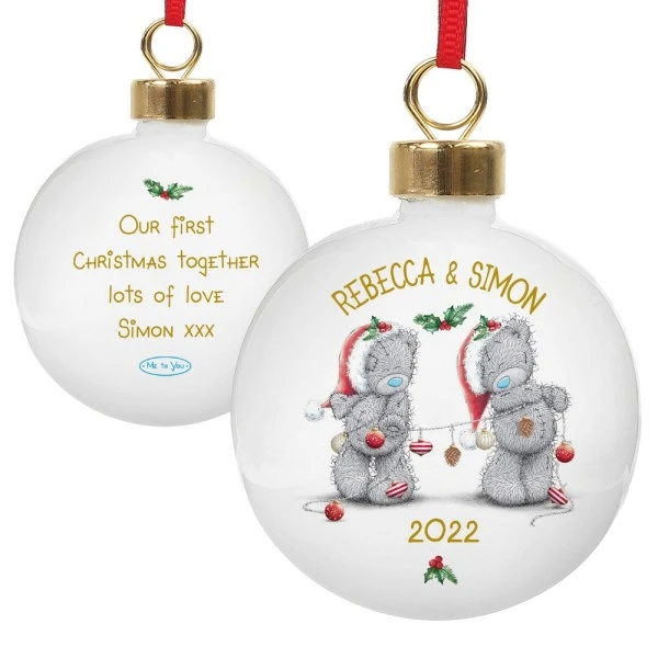 Personalised Me To You Christmas Couple's Bauble 2 Personalised Me To You Christmas Couple's Bauble - Image 2