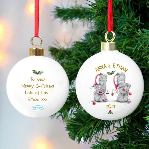 Personalised Me To You Christmas Couple's Bauble 5 Personalised Me To You Christmas Couple's Bauble - Image 5