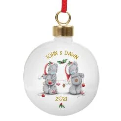 Personalised Me To You Christmas Couple's Bauble 11 Personalised Me To You Christmas Couple's Bauble -PERSONALISE STORE p0305h23 5