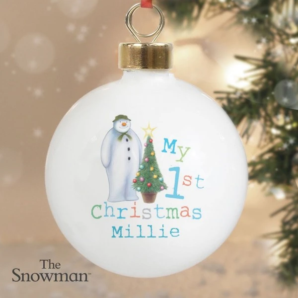Personalised The Snowman My 1st Christmas Bauble 1 Personalised The Snowman My 1st Christmas Bauble