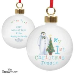 Personalised The Snowman My 1st Christmas Bauble 9 Personalised The Snowman My 1st Christmas Bauble -PERSONALISE STORE p0305h27 4