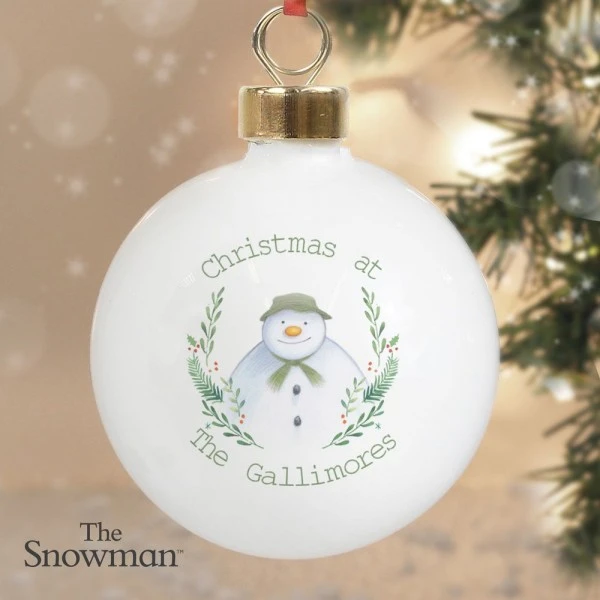 Personalised The Snowman Winter Garden Bauble 1 Personalised The Snowman Winter Garden Bauble