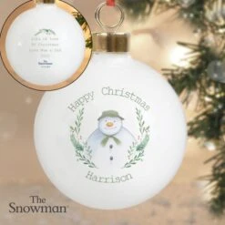 Personalised The Snowman Winter Garden Bauble 7 Personalised The Snowman Winter Garden Bauble -PERSONALISE STORE p0305h29 2