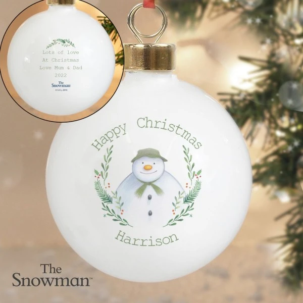 Personalised The Snowman Winter Garden Bauble 3 Personalised The Snowman Winter Garden Bauble - Image 3