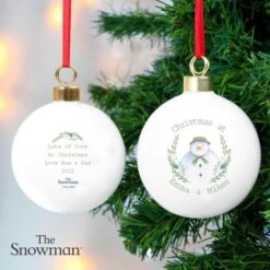 Personalised The Snowman Winter Garden Bauble 8 Personalised The Snowman Winter Garden Bauble -PERSONALISE STORE p0305h29 3