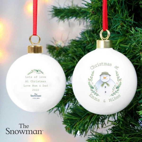 Personalised The Snowman Winter Garden Bauble 4 Personalised The Snowman Winter Garden Bauble - Image 4