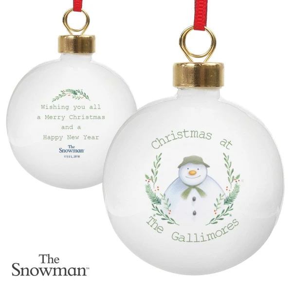 Personalised The Snowman Winter Garden Bauble 5 Personalised The Snowman Winter Garden Bauble - Image 5