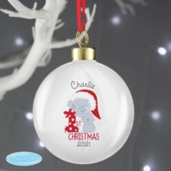 Personalised Tiny Tatty Teddy "My 1st Christmas" Bauble -PERSONALISE STORE p0305h86 2