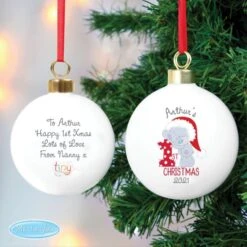 Personalised Tiny Tatty Teddy "My 1st Christmas" Bauble -PERSONALISE STORE p0305h86 3