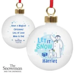 Personalised The Snowman And The Snowdog Blue Bauble -PERSONALISE STORE p0305i13 4