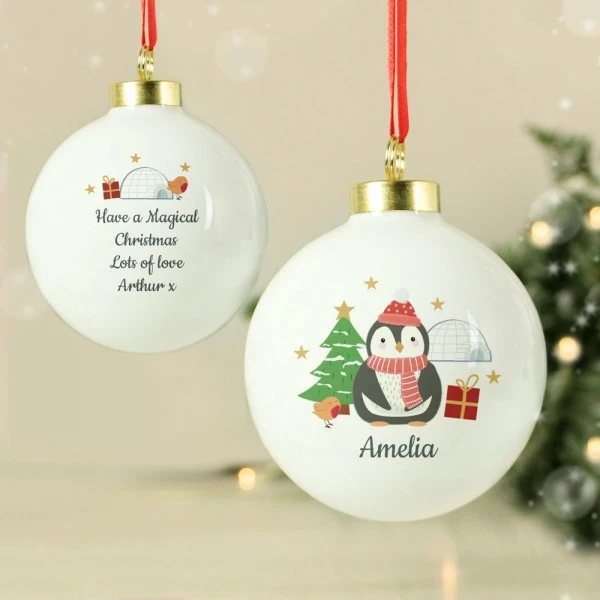 Personalised Christmas Penguin Bauble 3 Personalised Christmas Penguin Bauble - Image 3