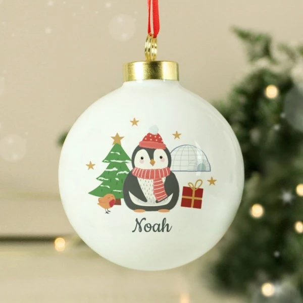 Personalised Christmas Penguin Bauble 4 Personalised Christmas Penguin Bauble - Image 4