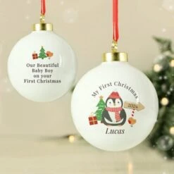 Personalised My 1st Christmas Penguin Bauble -PERSONALISE STORE p0305i34 2
