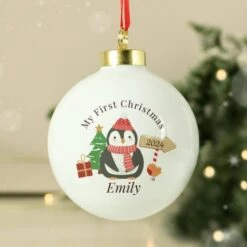 Personalised My 1st Christmas Penguin Bauble -PERSONALISE STORE p0305i34 3