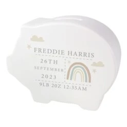Personalised Rainbow Piggy Bank -PERSONALISE STORE p0305j03 4